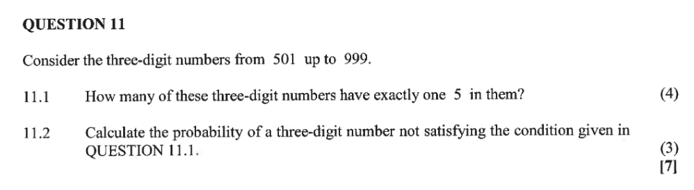 Mathematics - DBE 2025 MayJune - Question 11.2 - Probability DBE_2025_MayJune_11_2
